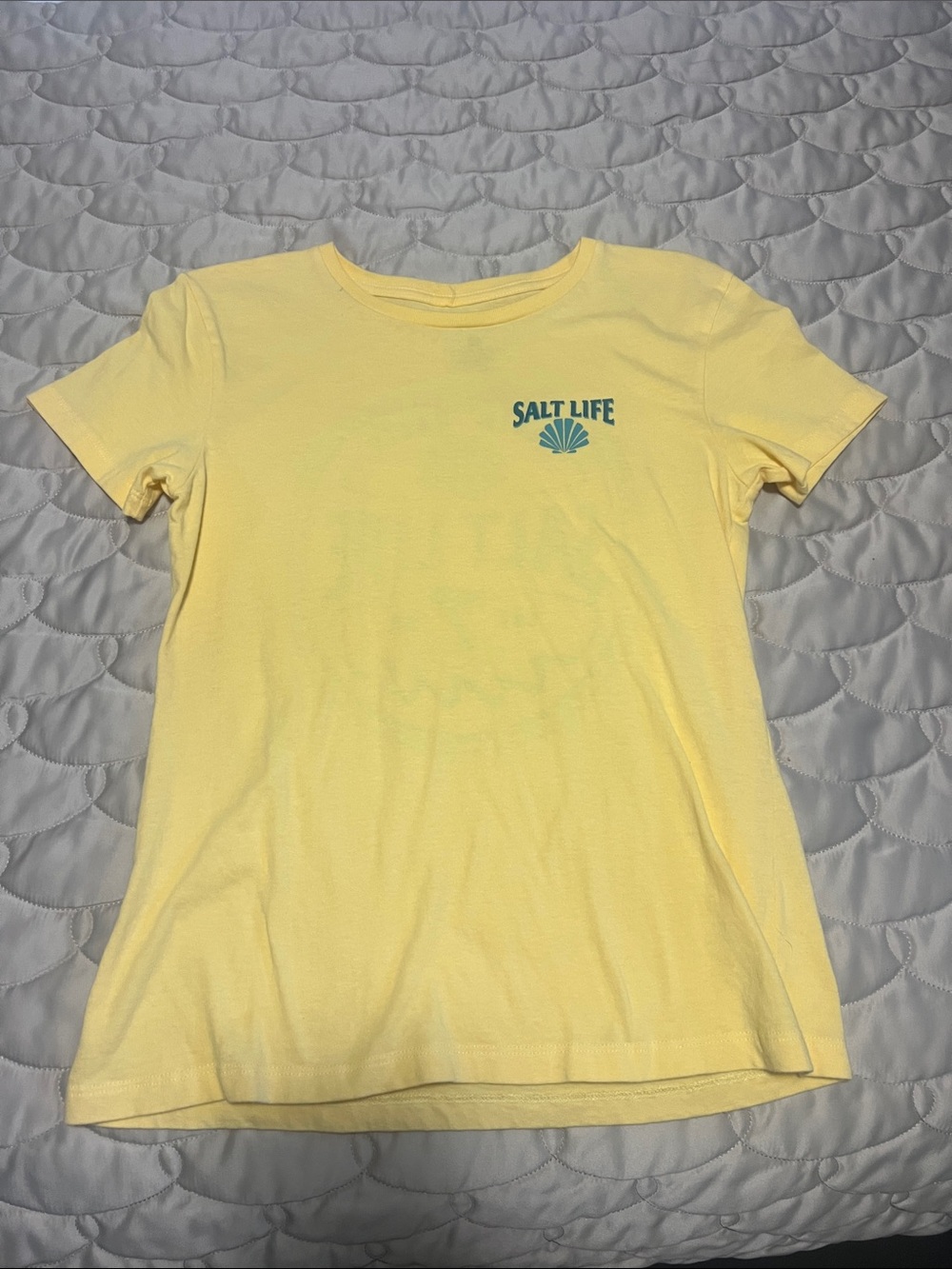 Salt Life Yellow Short Sleeve Kids Tee with Teal Logo